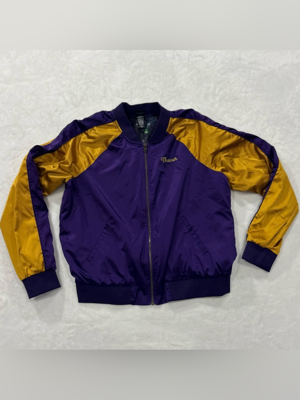 Her Universe Marvel Avengers Thanos Oh Snap Satin Bomber Jacket Women’s Size 2X